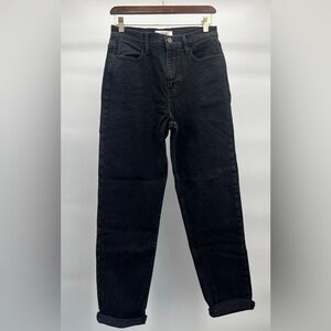 Vibrant by Dressed In LALA Stylish Black High-Waisted Denim Cuffed Jeans